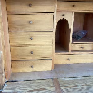 Swedish pine drop front desk 