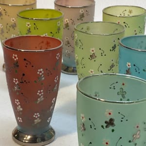 Set of 12 German hand painted glasses 