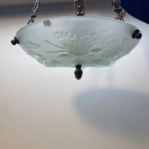 French art glass hanging light 