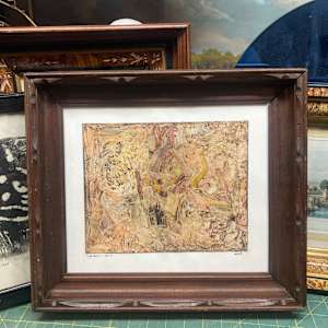Framed abstract original painting on paper 