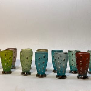 Set of 12 German hand painted glasses 