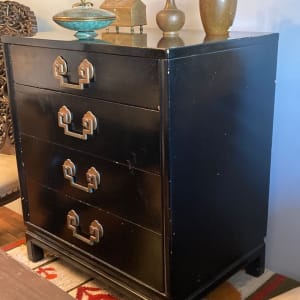 Black vintage Asian 3 drawer chest 