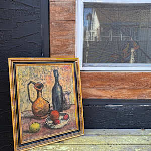 framed modern still life with bottles, Image 1.