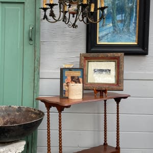 Victorian walnut spool side table 