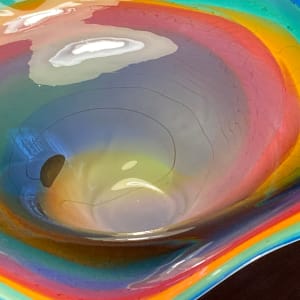 Original art glass colorful bowl 