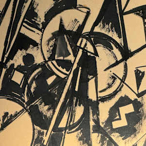 Modern expressionist black and white mono print, Image 5.