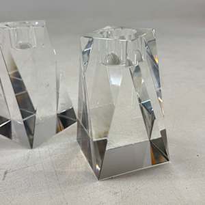 Oleg Cassini cut glass candle sticks 