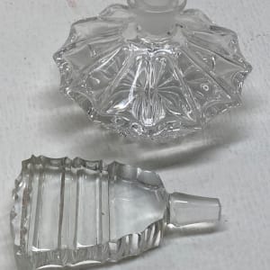 Art Deco clear perfume bottle 