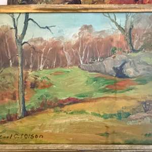 Carl G. T. Olson original oil painting on board landscape SD18