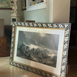 The Return framed engraving dated 1871 after Thomas Brooks 