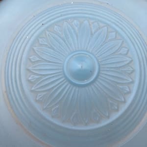 1940's ceiling fixture ~ blue daisy pattern 