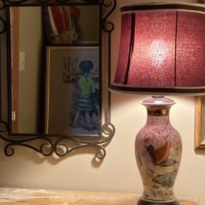 Hand painted Asian table lamp 