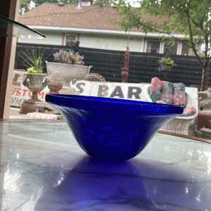 Cobalt glass bowl 