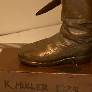Original bronze sculpture of soldier by K Muller 