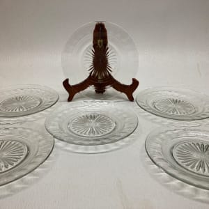 set of 6 vintage cut glass plates 