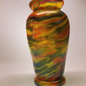 Irredescent tall Czechoslovakian vase 