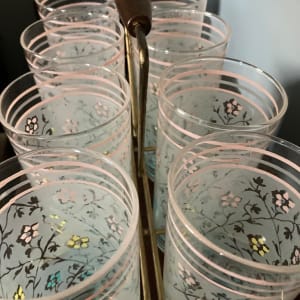 SET OF 8 frosted drinking glasses 