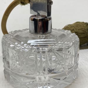 hand cut vintage atomizer perfume bottle