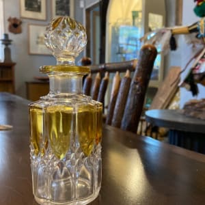 Amber and Clear Val St. Lambert perfume bottle 