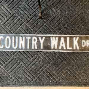 vintage "Country Walk Dr" steel sign 