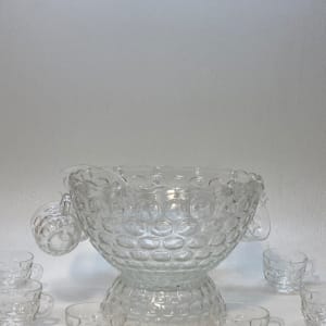 Federal glass Jubilee punch bowl and glasses set