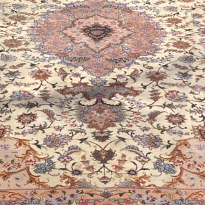 Hand tied oriental rug (wool and silk) 