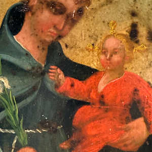 RETABLO of Saint Anthony on tin Circa 19th century 