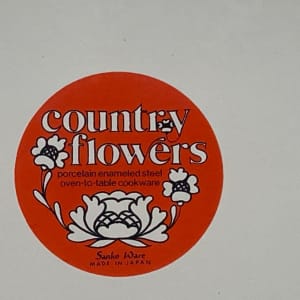 Country Flower Sanko ware enamel serving platter 