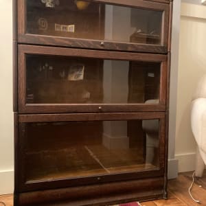 oak 3 section stacking bookcase 