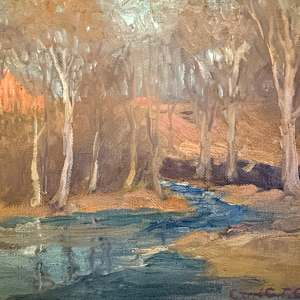 Carl G. T. Olson original oil painting on board spring landscape SD20