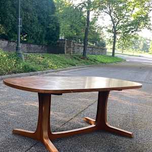Danish teak dining room table and 2 leaves 