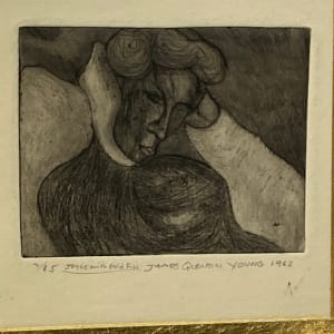 Framed original etching by James Quentin Young 