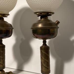 Pair of vintage brass table lamps 