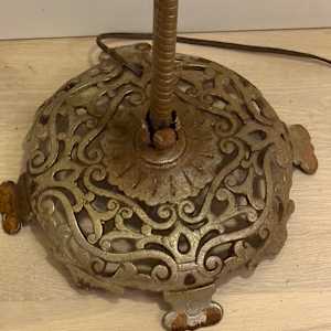Bridge floor lamp with hand painted shade 