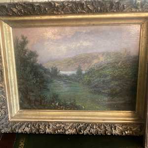 Peter Roos  original painting on board river scene #116 