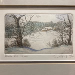 Framed Michael Bond etching " A December Day" 