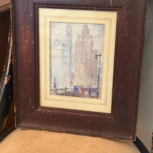 Charles St. Pierre original watercolor of Chicago