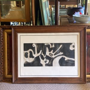 framed Floating Free woodblock by James Quentin Young 