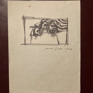 Unframed James Quentin Young drawing 