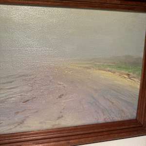 framed Carl G. T. Olson  original painting on board foggy landscape #103 
