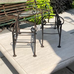 Pair of iron planters 