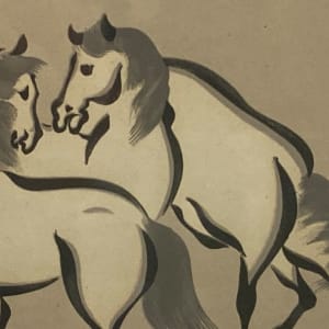 Original ink drawing of horses 