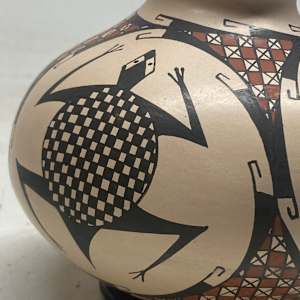 Juan Mora hand painted Southwest  pottery vase 