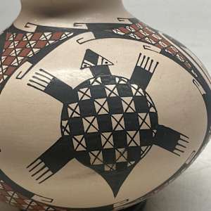 Juan Mora hand painted Southwest  pottery vase 