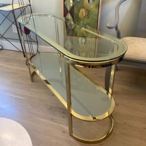 Brass and glass entry table 