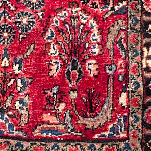 Small Hamadan hand made wool rug 