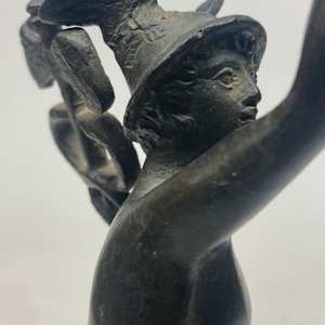 Mercury sculpture on marble base 
