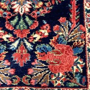 hand made antique wool floral rug 
