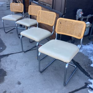 set of 4 chrome chairs 