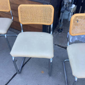 set of 4 chrome chairs 